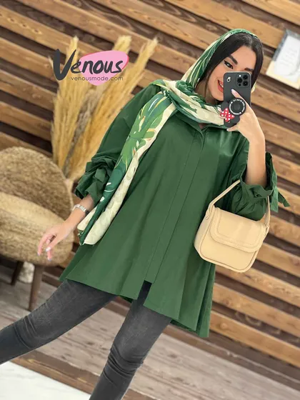 مانتو پوپلین آستین کش