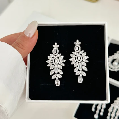 گوشواره زنانه طرح جواهر کد 921