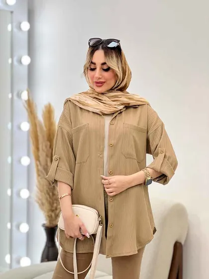 شومیز کراش آستین بند دار