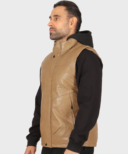 پافر مردانه چرم کلاه مشکی 2533