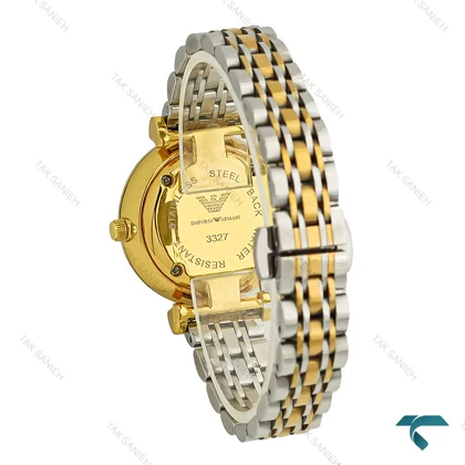 ساعت امپریو آرمانی زنانه دورنگ طلایی صفحه طوسی زیرثانیه Armani-7994-L