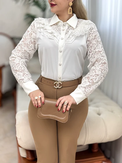 شومیز دانتل آیناز 2877