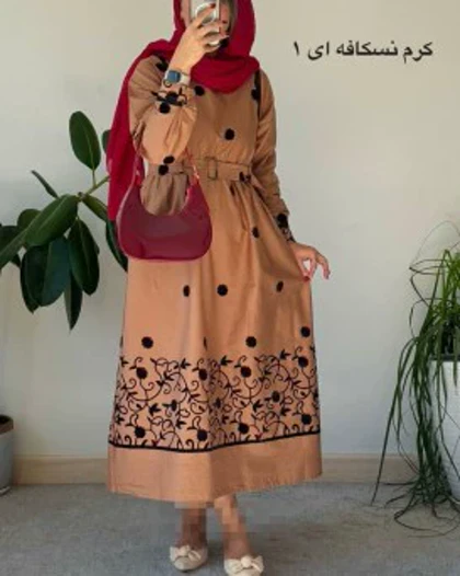 مانتو کتان با خرج کار مخمل کوب