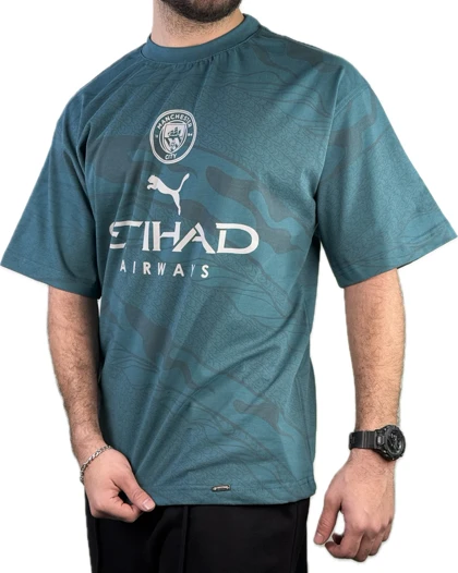 تیشرت مردانه اسپرت طرح کیت منچستر سیتی رنگ کله غازی کد 901137