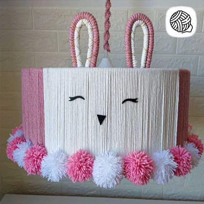 لوستر مکرومه بافی اتاق کودک مدل خرگوش