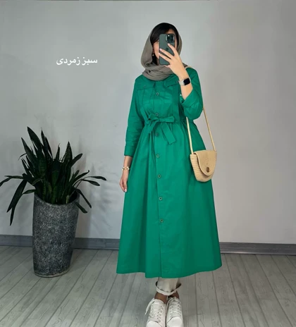 مانتو بلند دکمه دار خورشید