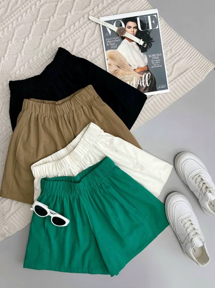 شلوارک کتان وارداتی 4 رنگ کد 3773