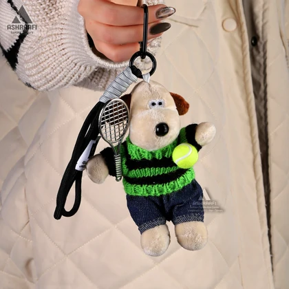 آویز طرح سگ تنیسور Tennis Dog Charm