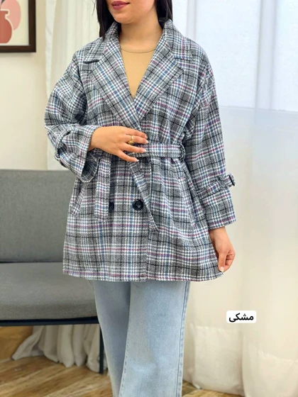 کت پشمی چهارخونه کد 3438