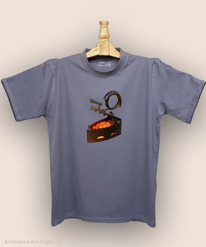 تیشرت مردانه و زنانه نوستالژی طرح اتو ذغالی