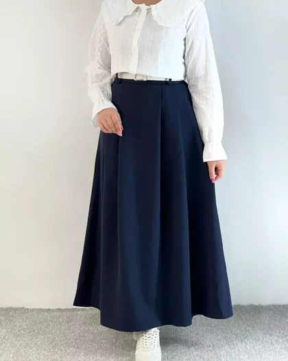 دامن کرپ جلو پیلی کد 5546