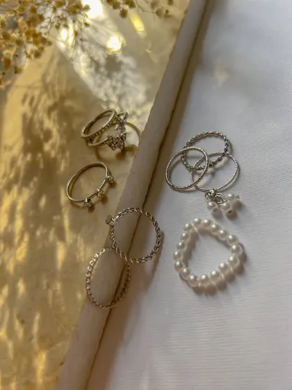 انگشتر پکی پروانه مرواریدی ring pack