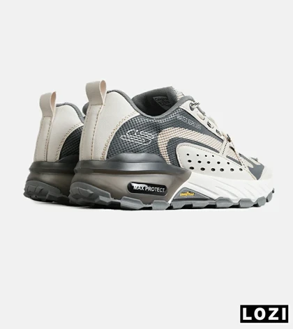 کفش کتانی طبی ورزشی کرم طوسی SKECHERS max protect v.2 مدل 7779