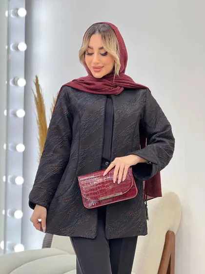 مانتو ژاکارد جلو باز