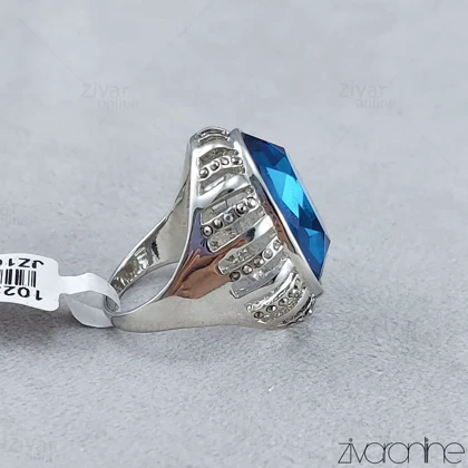 انگشتر زنانه نگین‌دار طرح لاجورد 30085