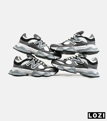 کفش کتانی مردانه و زنانه طوسی مشکی سفید NEW BALANCE 9060 مدل 7308