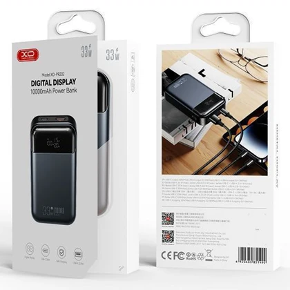 پاور بانک 10000 ایکس او XO مدل PR232 توان 33 وات با صفحه نمایش