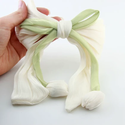 گیره مو پاپیونی طرح گل لاله