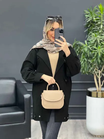 مانتو لینن دو جیب نما پایین پاگن