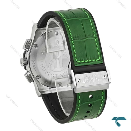 ساعت هابلوت مردانه سه موتوره کرنوگراف بند چرم سبز Hublot-8240-G