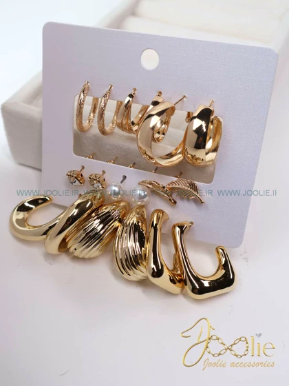 مجموعه 9 عددی گوشواره زنانه کد E1206