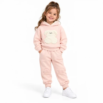 ست هودی و شلوار اسپرت بچگانه طرح خرس پشمی