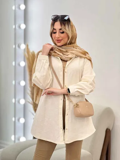 شومیز طرحدار لینن نچرال