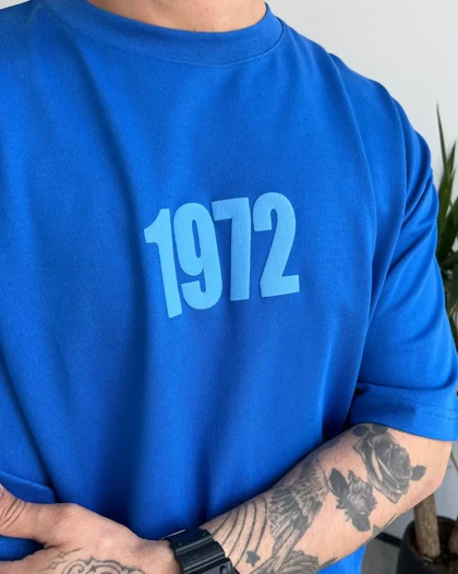 تیشرت یقه گرد 1972 رنگ ابی