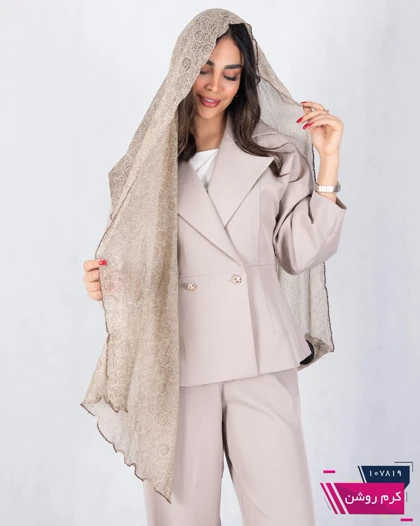 شال حریر پفکی طرح گل