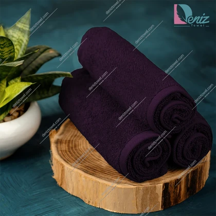 حوله دستی بسته سه عددی ساده رنگ بنفش