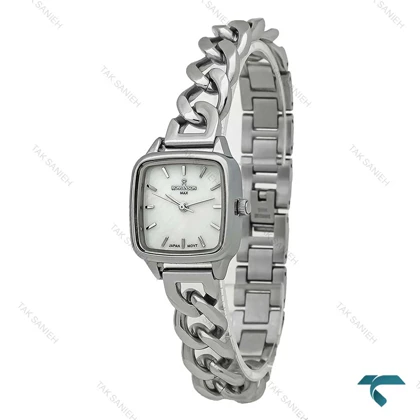 ساعت رومانسون زنانه بند کارتیه ای مربعی سیلور صفحه سفید Romanson-7288-L