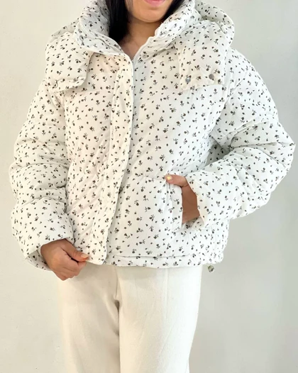 کاپشن پافری گل ریز کد 5246