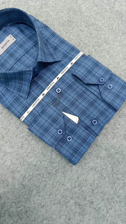 پیراهن مردانه استین بلند طرح چهارخونه