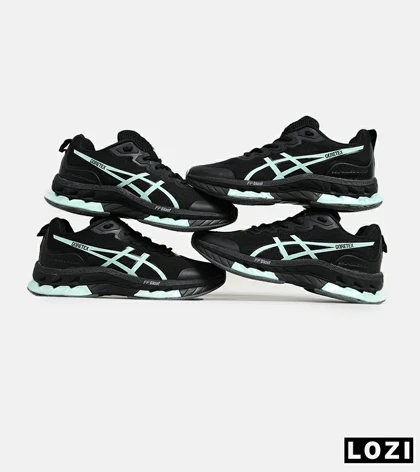 کفش کتانی مردانه مشکی سبز ASICS GORETEX