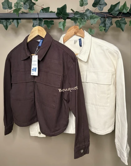 کت کراپ اچ اند ام قهوه‌ای