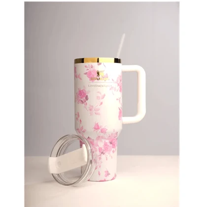 تراول ماگ فانتزی طرح استنلی مدل گل آبی 1.18 لیتر