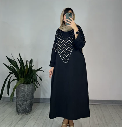 مانتو کفتان مشکی لیزا