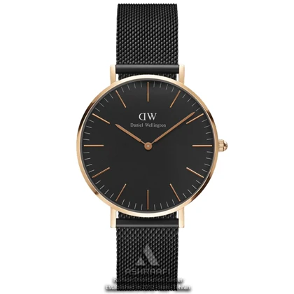 ساعت دنیل ولینگتون بند حصیری مشکی Daniel Wellington 00117HRB