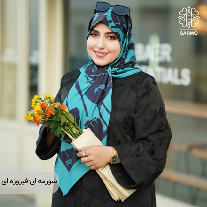 روسری ابریشم توییل گلباران