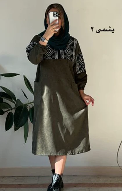 مانتو مخمل کبریتی ترنم 8