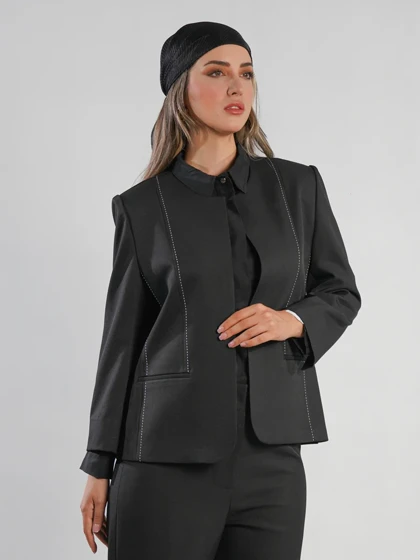 کت شلوار یقه گرد زنانه کد 21574