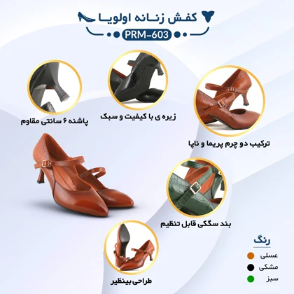 ست کیف و کفش زنانه چرم یلسان مدل آیریا کد 930-OLOVIYA-PRM