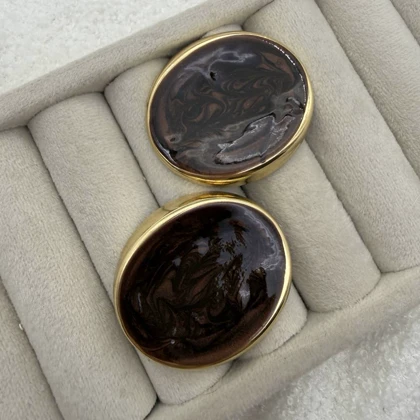 گوشواره بیضی شکلاتی