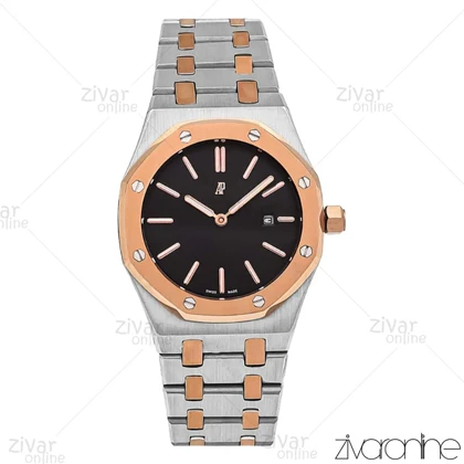 ساعت اودمار پیگه (AP) زنانه نقره ای رزگلد صفحه مشکی 106755