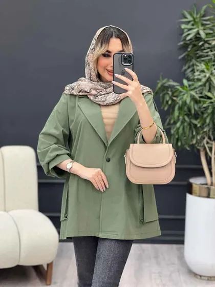 مانتو جیب پاکتی پشت دکمه