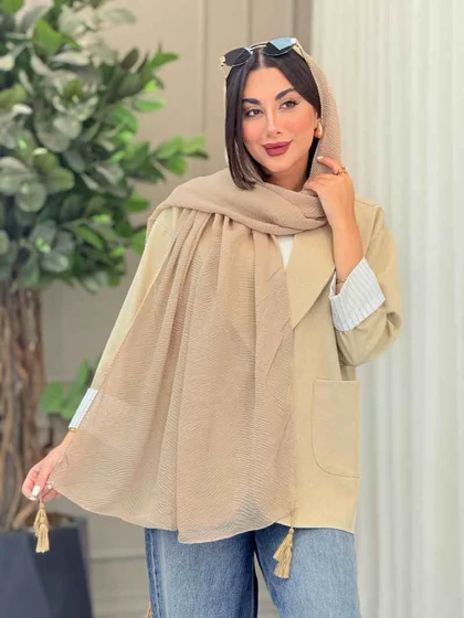 شال پلیسه منگوله‌دار شبنم