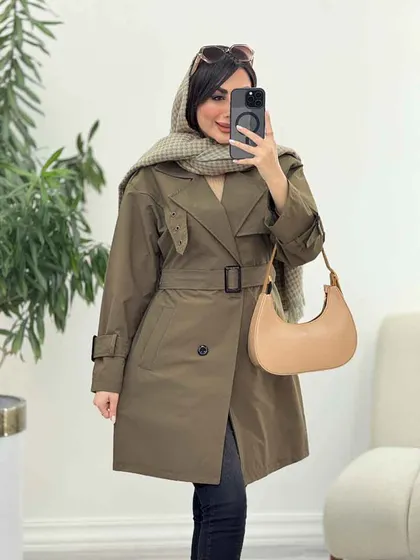 بارانی ژیله پرچ دار