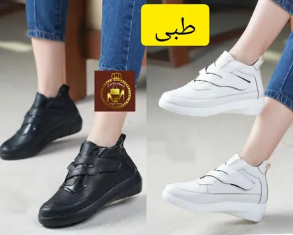 نیم بوت کتانی تمام طبی زنانه لژدار مدل اگنس