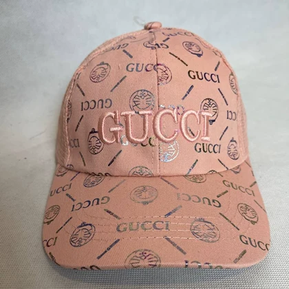 کلاه کپ پشت توری کاستوم صورتی GUCCI