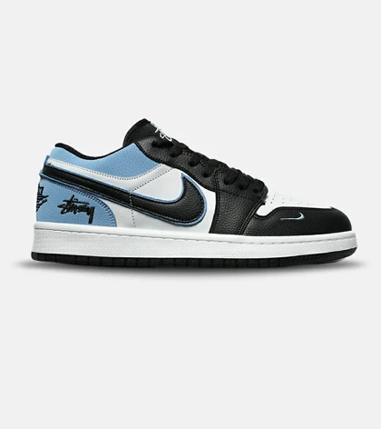 کفش کتانی مردانه و زنانه سفید مشکی آبی NIKE AIR JORDAN مدل 8268